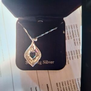 925 silver. Diamonds. Necklace.